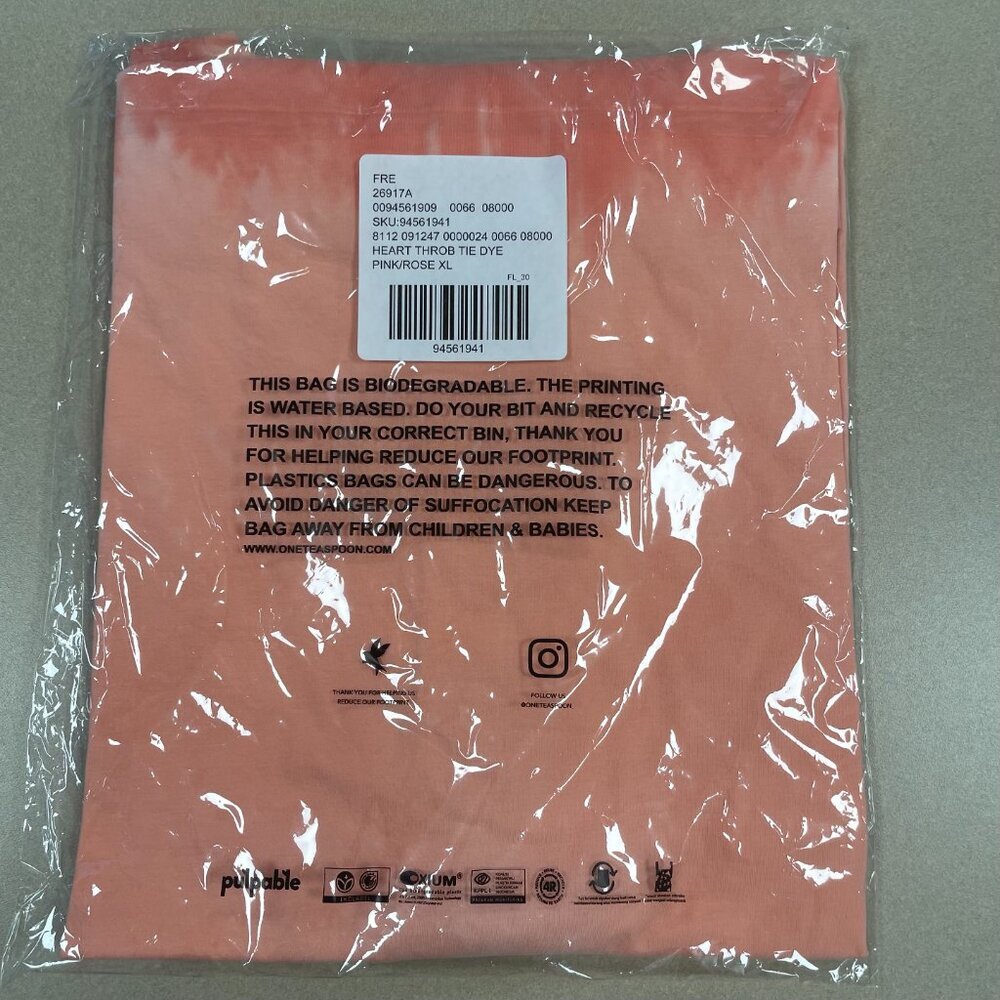 Free People/One Teaspoon Heart Throb Tie Dye Boyfriend Tee-Coral Pink - XL - NWT - Picture 10 of 10